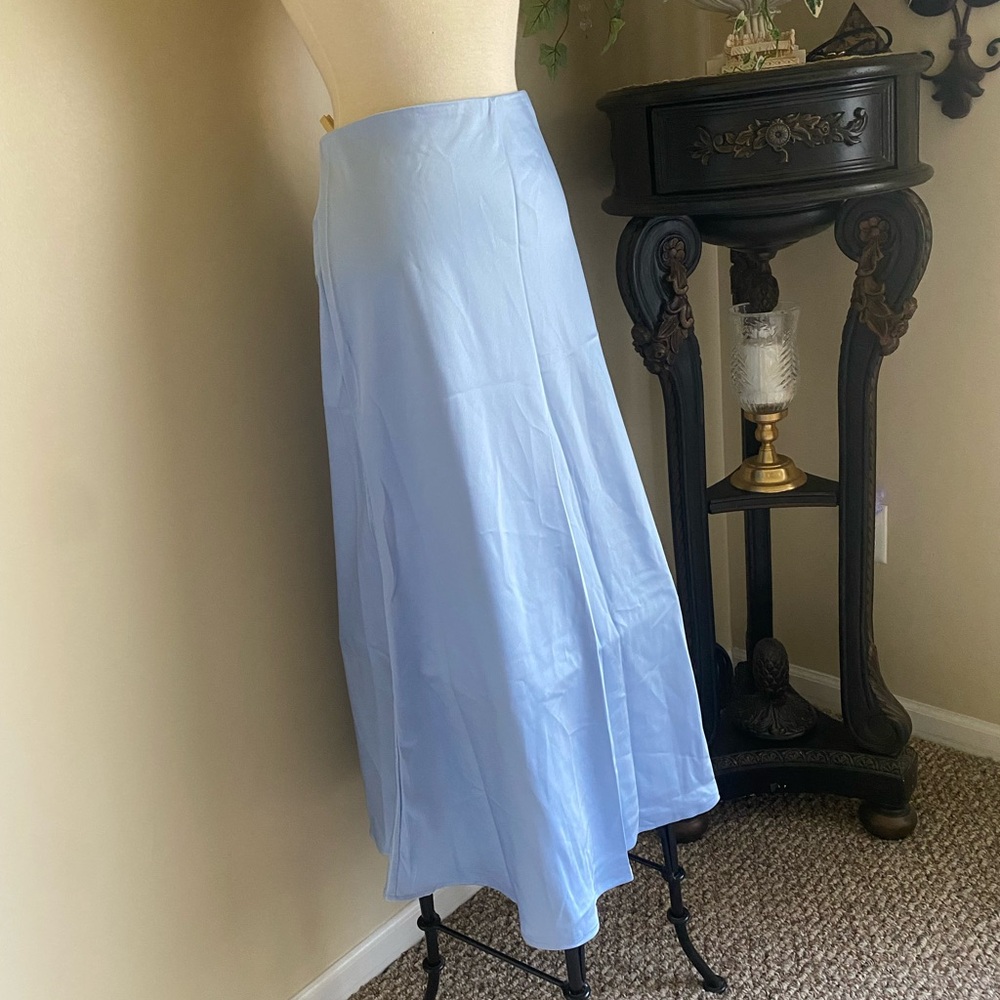 Light Blue silky long Skirt new